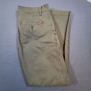 Levis XX Chino Standard Taper Pants Mens 29x30 Army Green Stretch Twill Dye